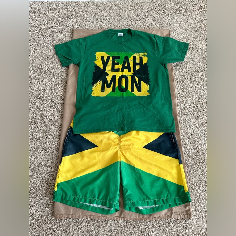 Jamaica Swim Trunks and T-shirt - Large